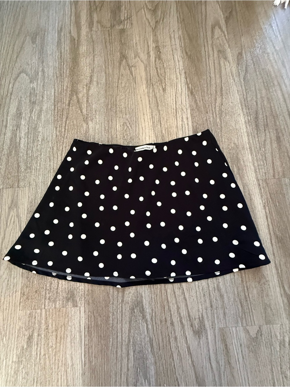 Abercrombie & Fitch Black Mini Skirt with White Polka Dots
